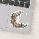 Recherche de visage lune autocollants Lune de croissant