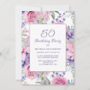 Search for purple 50th birthday invitations Botanical