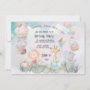 Search for monkey 1st birthday invitations Cute safari animals
