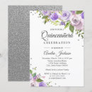 Search for purple silver quinceanera invitations Flowers