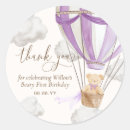 Search for hot air balloon 1st birthday stickers Thank you