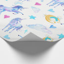 Recherche de motif licorne papier cadeau Aquarelle