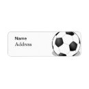 Search for soccer ball return address labels Black and white