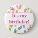 Search for its my birthday buttons Pink