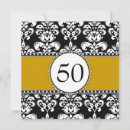 Search for damask 50th birthday invitations Black