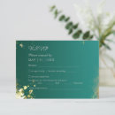 Search for emerald green and gold wedding rsvp cards Chic