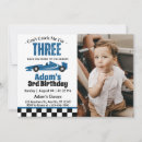Search for 3rd boy birthday invitations Race car