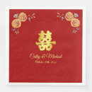 Search for double happiness napkins Red and gold
