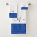 Search for seashells bath towels Blue and white