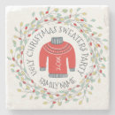 Search for ugly christmas sweater coasters Red