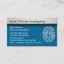 Recherche de sécurité privée cartes visite Enquêteur