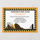 Search for construction zone birthday invitations Digger
