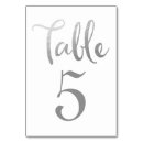 Search for silver numbers table wedding table cards Calligraphy