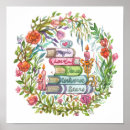 Search for book stack posters Watercolor