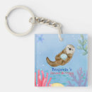 Search for cute otter keychains Watercolor