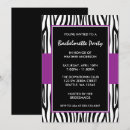 Search for zebra bachelorette party invitations Purple