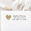 Search for gold heart return address labels Simple