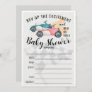 Search for race car baby shower invitations Chequered flag