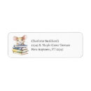 Search for book lovers return address labels Watercolor