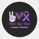 Search for alzheimers cure stickers Purple