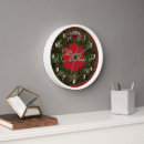 Search for christmas wreath clocks Red