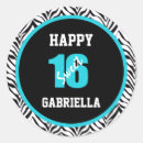 Search for sweet 16 zebra stickers Birthday