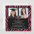 Search for zebra graduation invitations Black