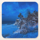 Search for winter snow scene coasters Blue