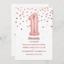 Search for rose gold 1st birthday invitations Glitter
