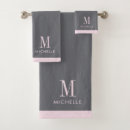 Search for blush and gray bath towels Monogrammed