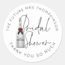 Search for champagne bridal shower stickers Thank you