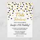 Search for 75 and fabulous invitations Black