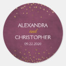 Search for burgundy and gold wedding stickers Bride and groom