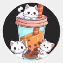 Search for kawaii kitten stickers Bubble tea