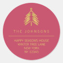 Search for pink return address stickers Christmas tree