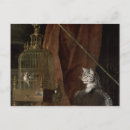 Recherche de oiseau cage cartes postales Chat