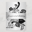 Search for silver 45th birthday invitations Black