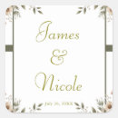 Search for green and white wedding stickers Rustic