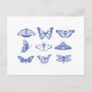 Search for antique butterfly illustration postcards Blue
