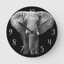 Recherche de éléphant noir horloges Noir et blanc