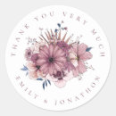 Search for purple thank you wedding stickers Botanical