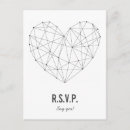 Recherche de coeur géométrique invitations Blanc