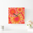 Recherche de mandala orange horloges Rose