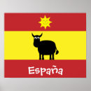 Recherche de taureau espagnol posters Drapeau