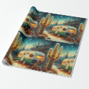Search for camper christmas wrapping paper Vintage