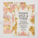 Search for pink gold safari birthday invitations Cute