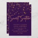 Search for purple gold sweet 16 invitations Glitter