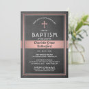 Recherche de rose et noir baptême invitations Religieux