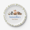 Search for woodland baby shower plates Watercolor greenery
