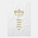 Search for keep calm and carry on tea towels Crown